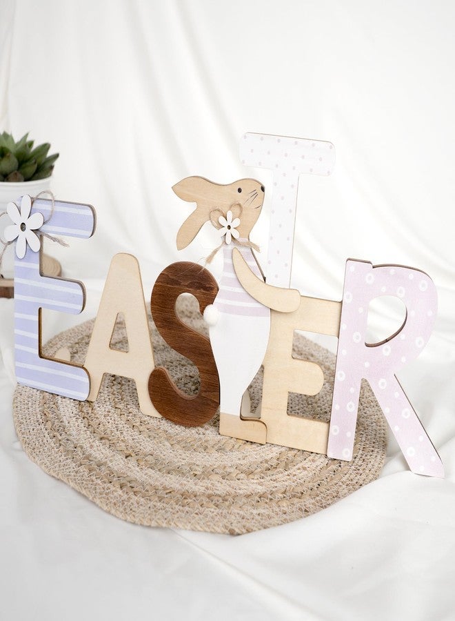 DINIZON Wooden Easter Bunny Sign Table Decor, DIY Sign for Home, Desk, Mantel, Shelf Indoor - Rustic Easter Decorations for Home, Farmhouse Spring Decor, Pascua Gift Decoración de Pascua, Regalo - Image 5